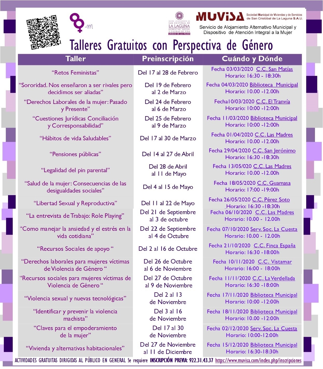 Programación Talleres con Perspectiva de Género